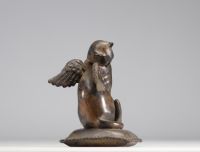 Pierre CHENET (XX-XXIe siècle) Chat ailé en Bronze