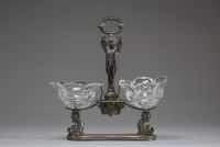 Ensemble composé d'un moutardier et salerons en argent massif de style Empire, XIXème.