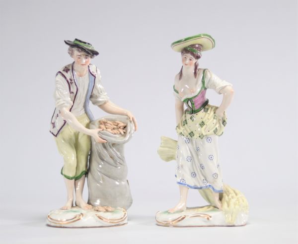 Couple en porcelaine allemande en vêtements traditionnels