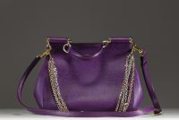 DOLCE & GABBANA - ‘Miss Sicily’ Purple leather handbag and shoulder bag.