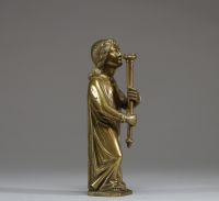 Ornement de lustre ou de chandelier en bronze représentant un ange, XV-XVIème.