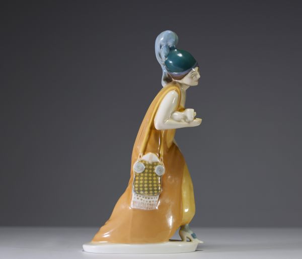 KPM, Royal Porcelain Manufactory Berlin - ‘Modern Athena’ Porcelain statue designed by Herman Hubatsch, blue sceptre mark and KPM, 1913.