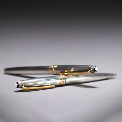 MONTBLANC - Set de stylo et porte plume  MEISTERSTÜCK MOZART en argent massif 925, plume or 18K.