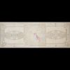 Attribué à Privat Livemont (1861–1936) Projet de plafond Art nouveau – Vers 1900 Dessin et aquarelle sur papier  Ce grand dessin aquarellé, probablement un projet décoratif pour un plafond, illustre la rencontre harmonieuse entre géométrie architecturale et végétation stylisée, dans l’esprit le plus pur de l’Art nouveau belge. L’ensemble est structuré autour d’un médaillon central circulaire, dans
