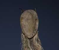 Africa DRC - Lega mask in carved wood and raffia. first half 20th century