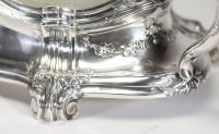 Grande jardinière en argent massif et cristal – Allemagne, début XXe siècle Orfèvre WTB – Poinçon 800 avec couronne