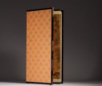 Japan - Gilded folding screen with bamboo landscape.