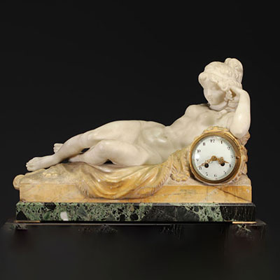 Claude-Michel CLODION (d'après) Rare pendule en marbre 