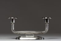 Aksel HOLMSEN (XIX-XX) Pair of Art Deco silver candlesticks, goldsmith's hallmark and hallmark 830, circa 1910-30.