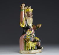 China - Statue of a Dignitary in glazed terracotta.