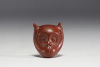 China - Yixing clay teapot in the shape of a monkey, debossed mark on the underside.