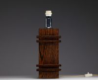 Jacques ADNET (1900-1984) attr. à - Modernist lamp base in veneer and palm wood.