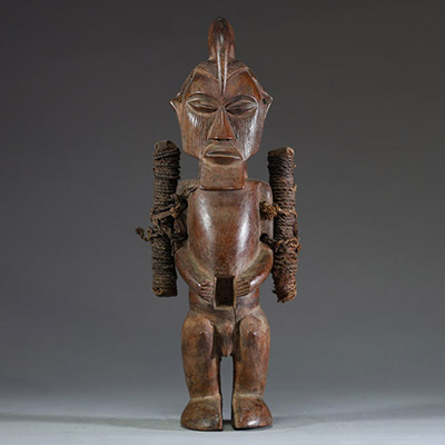Afrique RDC - Fétiche Teke en bois sculpté , Congo RDC.