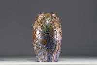 Francesco BENEDETTI (XXth) - Pupil of Arthur CRACO - Rare enamelled stoneware vase, circa 1900-20.