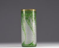 Baccara - Multi-layered glass and gilded roller vase.