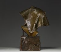 Louis HOTTOT (1834-1905) ‘L'Egyptienne’ Green patina bronze proof, signed.