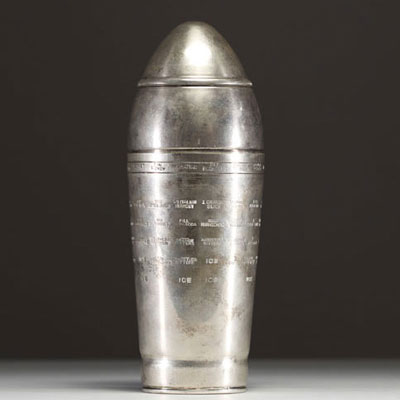 Silver-plated metal shaker, Italy, circa 1950.