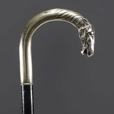 Alpacca cane with horse head motif.