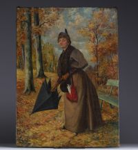 Emiel Jan VAN CAUWELAERT (1860-1907) ‘Before the rain’ Oil on canvas, signed.