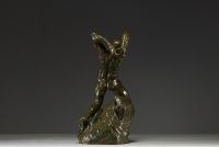 Alfredo PINA (1883-1966) - ‘The Tormented Man’ Green patina bronze print, signed.