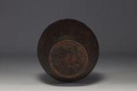 Asia - Iron and cloisonné enamel vase.