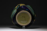 Vase ou vasque en céramique de la manufacture Gouda en Hollande, d'époque Art Nouveau.