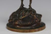 Louis-Théophile HINGRE (1832-1911) petit bronze sur socle en forme de coq finement sculpté