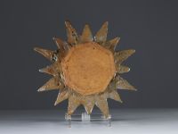 Irena JAWORSKA (1925-2021) pupil of Line Vautrin - Sun mirror in talosel and lead, circa 1960-1970.