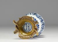 China - White-blue porcelain vase mounted in bronze, Wanli mark, Ming dynasty.