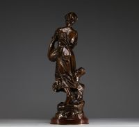 Édouard DROUOT (1859-1945) ‘La Semeuse’ Bronze proof with shaded brown patina, signed.