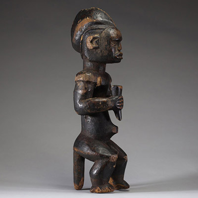 Afrique - Figure de reliquaire Fang en bois sculpté, Gabon, 1ère partie XXème.