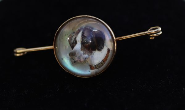 Broche édouardienne en or 18K, cristal d'Essex