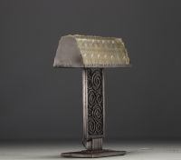 Desk lamp in sandblasted glass Art Deco.