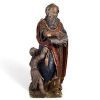 Saint Matthieu et l’ange – Pierre sculpté, polychromé et doré – XVIIIe siècle École espagnole ou italienne (attribuée)