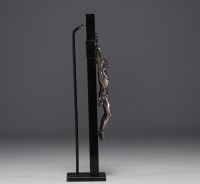 Christ on the Cross in solid silver, gold and rubies, Pontifical hallmark, Rome, late 17th century.