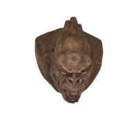 Chen M. – Sculpture en terre cuite “Tête de gorille rugissant”.