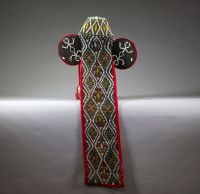Afrique - Masque éléphant Bamileke « Tou Poum » en tissu et perles, Cameroun.