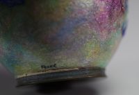 Camille FAURÉ (1874-1956) Vase Art Déco en cuivre émaillé à décor floral multicolore, signé Fauré.