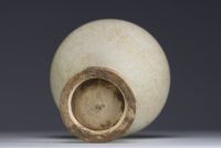 China - Meiping vase in white monochrome porcelain, mark at the base of the piece, Yuan dynasty.
