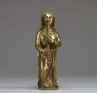 Ornement de lustre ou de chandelier en bronze représentant un ange, XV-XVIème.