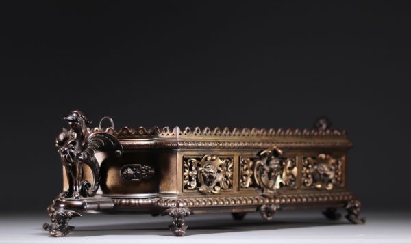 Jardinière de table en bronze d'époque Napoléon III,  XIXe siècle.