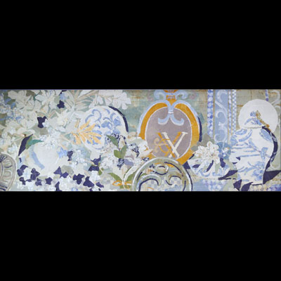 BEBELLE (1946- ) ‘Classical interior’ Mixed media, painting and collage.