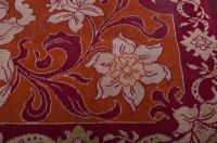 Art Nouveau wool rug, Belgian work circa 1900, reminiscent of the work of Georges Lemmen.