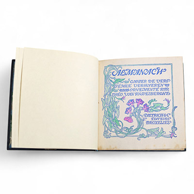 Émile Verhaeren & Théo van Rysselberghe Almanach – Cahier de vers, Bruxelles, Dietrich & Cie, Montagne de la Cour, 52, 1895.