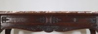 Liège console table, finely carved belt, curved legs ending in a goat's paw, marble top, 18th century.