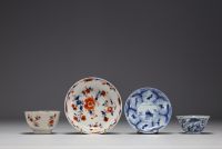 China - Set of 18th century polychrome and blue-white porcelain.