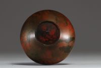 Japan - Bronze vase, Murashido technique with red and gold patina, Taishō period, 20th century, mark under the piece.