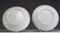 China - Pair of blue-white porcelain plates, 18th century.