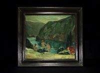 Albert RATY (1889-1970) ‘Les trois baigneuses’ Oil on canvas, signed.