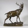 Charles Valton (1851-1918) – Importante sculpture animalière en bronze : Le Brâme du cerf